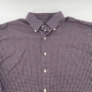 Peter Millar Mens XL Burgundy Checked Gingham Long Sleeve Button Down Shirt